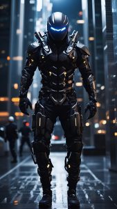 ninja, warrior, fighter, katana, scifi, killer, military, man, ai generated