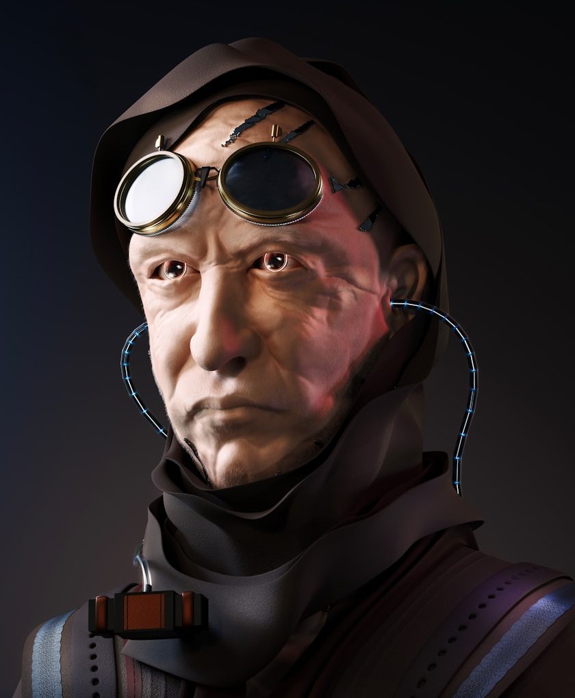 a person wearing a mask